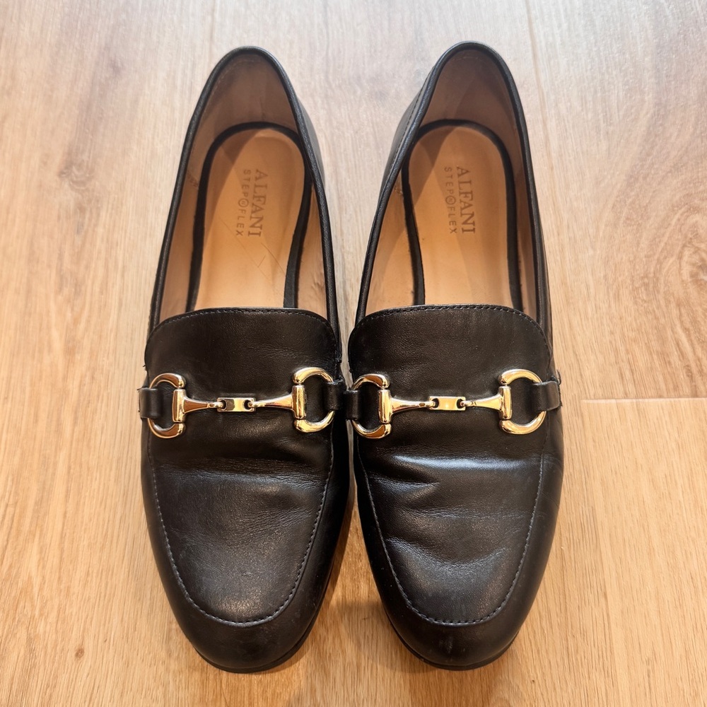 Black and Gold Loafers